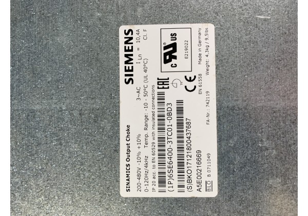 Buy Siemens 6SE6400-3TC01-0BD3-InStock