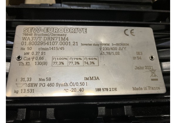 Buy Sew-Eurodrive WA37/T DRN 71M4-InStock